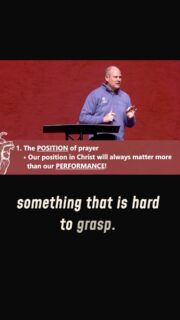 Your position in Christ matters MORE than your performance! What matters most isn't what you DO, but WHO you are in Him.