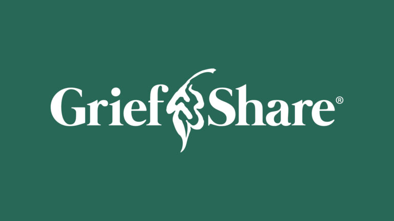 green image with white text spelling Grief Share