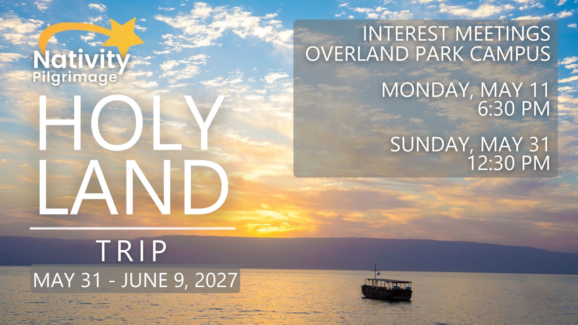 Walk where Jesus walked and experience Scripture in a whole new way. This unforgettable journey will deepen your faith, bring the Bible to life, and create memories that will last forever. Learn more by attending an interest meeting, Monday, May 11 or Sunday, May 31. lcc.org/holyland2027