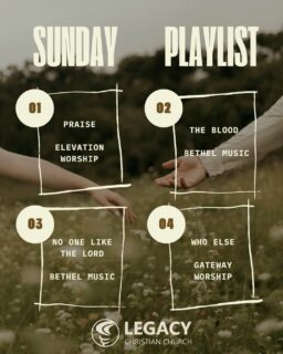 Want to know what we're singing tomorow in worship? Check out the Sunday playlist and start preparing your heart and mind for what God will do in you!